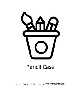 Pencil Case Vector   outline Icons. Simple stock illustration stock