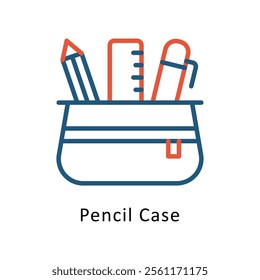 Pencil Case Vector Two Color Icon. Eps file 10