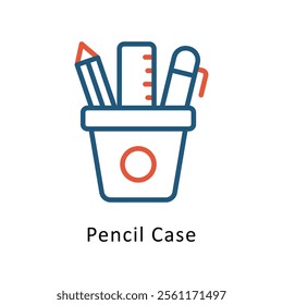 pencil Case  Vector Two Color Icon. Eps file 10