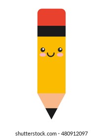 pencil character kawaii style vector illustration design