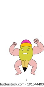 Pencil character vector cartoon cute