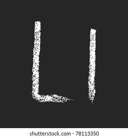 pencil or charcoal chalk alphabet letter. Vector
