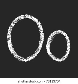 pencil or charcoal chalk alphabet letter. Vector