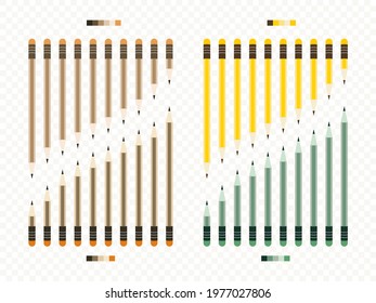 pencil chart in large selection of colors eps