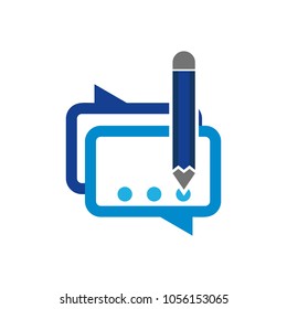 Pencil Chat Logo Icon Design