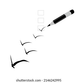
Pencil with check mark, done thin line icon, productivity concept, completed vector sign on white background, outline style icon