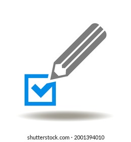Stift mit Markierung, Vektorgrafik. Berechtigungssymbol. Wählen Sie das Symbol aus.