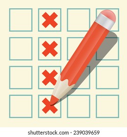 Pencil Check Option Vector