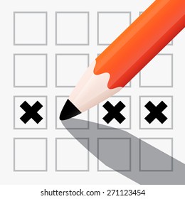 Pencil Check Option Vector Illustration