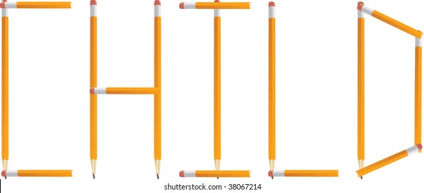 Pencil Child Vector