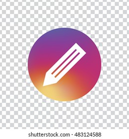 Pencil circle icon vector, clip art. Also useful as logo, silhouette and illustration.