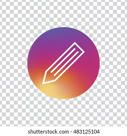 Pencil circle icon vector, clip art. Also useful as logo, silhouette and illustration.