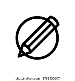 Stift in Circle Icon Vector Logo Vorlage Illustration Design in Linie Stil
