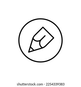 Pencil in Circle Line Icon. Perfect for stores, internet shops, UI, design, articles, books