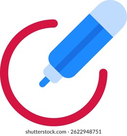Diseño de icono de Vector de línea de círculo de lápiz