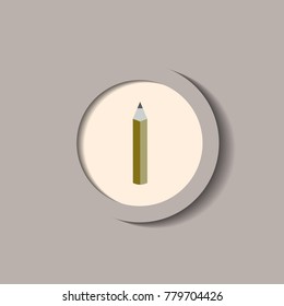 Pencil in circle On a brown background.