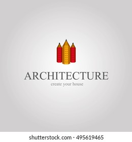 Pencil â?? city version of architecture in symbol and icon