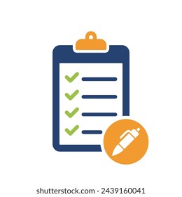Pencil and Clipboard Icon Vector Template Illustration Design