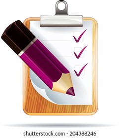 Pencil, clipboard & paper checklist
