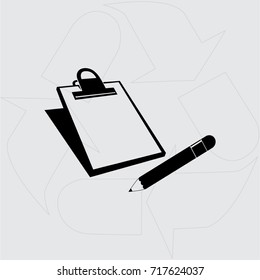 pencil and clipboard vector icon