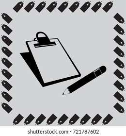 pencil and clipboard vector icon