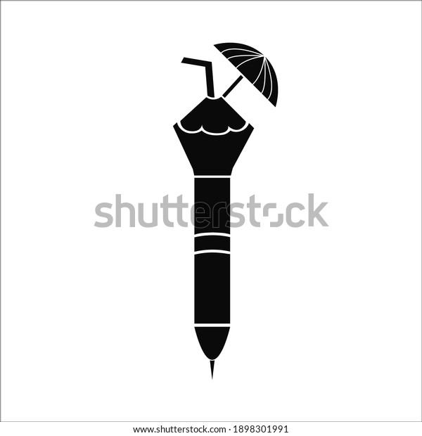 pencil and coconut\
logo on white\
background