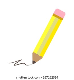 Pencil color flat icon, isolated on white background.