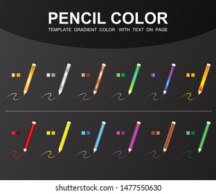 Pencil color guide and design gradient color for use all template.