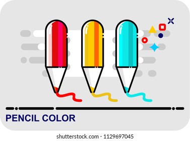 pencil color, icon
