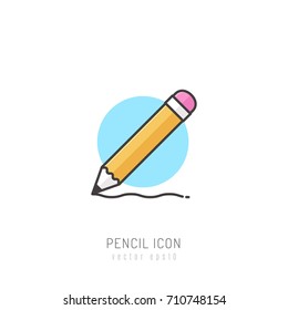 Pencil color icon vector illustration