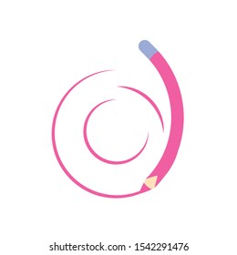 pencil color pink school supply isolated icon vector illustration design