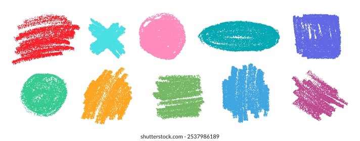 Pencil Color Squiggles Vector Set. Chalk Scribble Underline Shapes Collection. Colorful Hand Drawn Brush Texture Highlight Squiggle. Pencil Emphasis Elements Charcoal Doodle Dividers Bundle