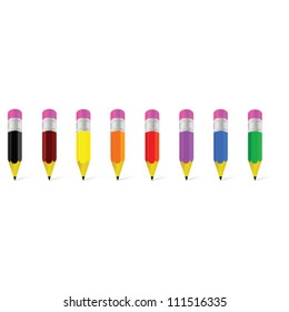 pencil color vector illustration on a white background
