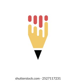 Modelo de logotipo de vetor de cor de lápis. cor plana.