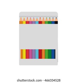 pencil colors box instrument icon. Isolated and flat illustration. Vector graphic