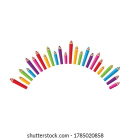 Pencil colour in white background illustration vector
