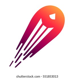 Pencil Comet Logo Design. Fast Pencil Launch