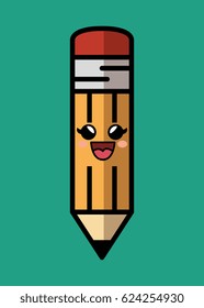 pencil comic character icon