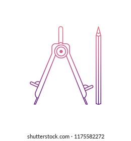 pencil and compasses icon in Nolan style. One of Home repair tool collection icon can be used for UI, UX