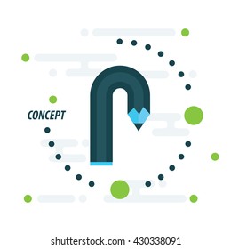 Pencil concept blue