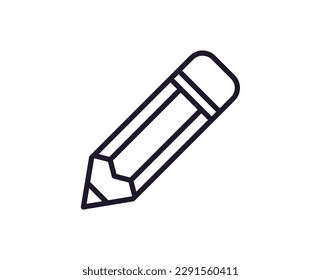 Pencil concept. Modern outline high quality illustration for banners, flyers and web sites. Editable stroke in trendy flat style. Line icon of pencil 