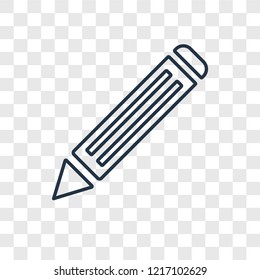 Pencil concept vector linear icon isolated on transparent background, Pencil concept transparency concept in outline style