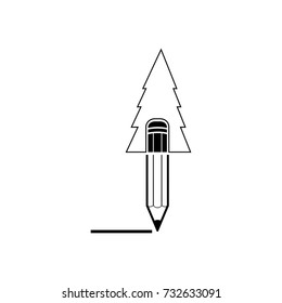 pencil conceptual with tree 