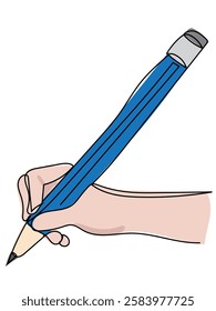 Pencil in continuous line style on a white background