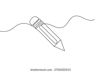 Desenho contínuo de uma linha a lápis estilo minimalista isolar delineamento vetor ilustração para design