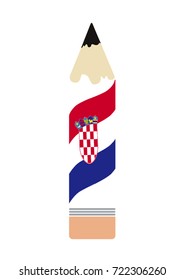Pencil with country flag. Croatia