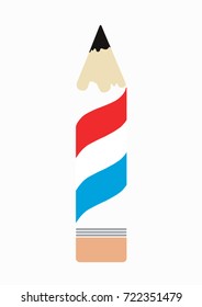 Pencil with country flag. Luxembourg
