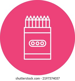 Pencil Crayon line circle icon vector image. Can also be used for web apps, mobile apps and print media.