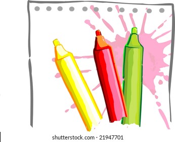  pencil and crayons	