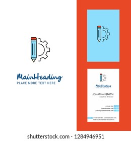 Pencil  Creative Logo and business card. vertical Design Vector